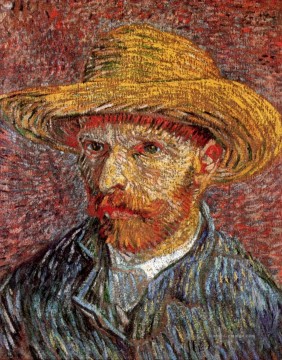 Vincent Van Gogh Werke - Selbst Porträt mit Strohhut 4 Vincent van Gogh